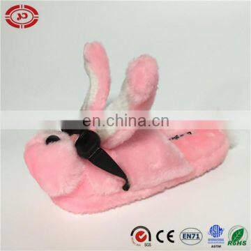 Funny pink rabbit shape new design cool glass plush slipper