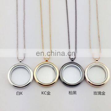 Smooth Round Glass Photo Frame necklace