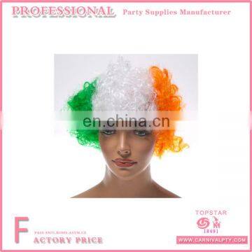 Beautiful Cosplay Wig Irish Wig Green White Orange Flag Wig For Party Decoration