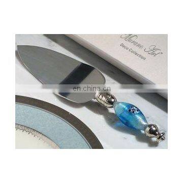 Art Deco Shades of Blue Cake Server Favors