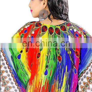 Beautiful 3D Printed Design Picnic Wear Kurta / Evening Wear Long Georgette Kaftan (kaftan Dress) photo-2