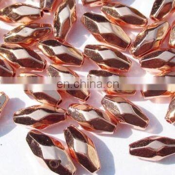 Metallic Plated Acrylic Beads, Copper Coated, size 5x12mm