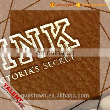 Custom Hot Pressed And Stamping Silver PU Leather Label Patch photo-4