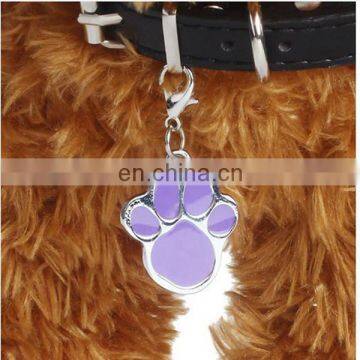 stainless steel stoving varnish dog paws print ID cute tags customized shaped dog paws ID tags factory