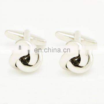 gold plated fashion design men silver knot cufflinks