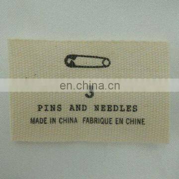 100% Cotton Brand End Fold Silk Screen Printed Label for Clothing
