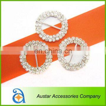 2 Rows ROUND Diamante Rhinetone Buckle,Crystal Invitation Ribbon Slider Wedding Chair Sash