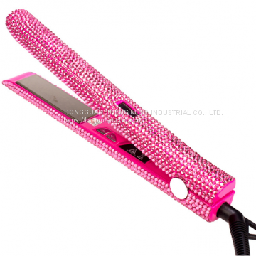 Gorgeous Rhinestone Bling Bling 1 Inch LCD Temperature Display Hair Straightener photo-5