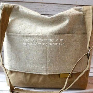 waxed canvas diaper bag with waterproof fabric