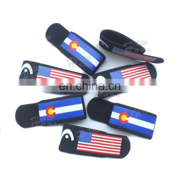 50*460mm custom logo printed rubber ski band with pull tab