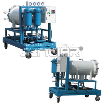 waste oil treatment and remove water portable oil filter machine