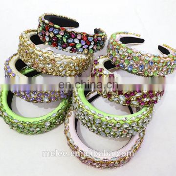 Baroque Full Crystal Hair Bands For Women Lady Luxury Shiny Padded Diamond Headband Hair Hoop Fashion Hair Accessories