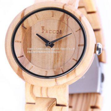 Wholesale Automatic Mechanical Wooden Metal Watch Natural Zebra Wood And Metal Combination