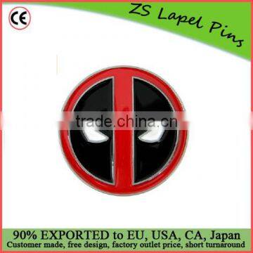 Custom quality eadpool Die Cast Pewter Finish Enameled Belt Buckle