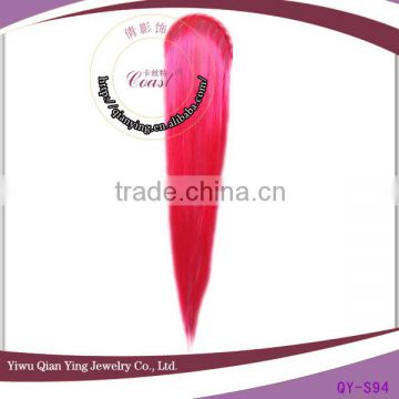 pink braid fancy hair clasp with straight wig