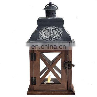 2021 Outdoor Wood Wedding Decoration Metal Candle Lantern For Home