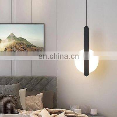 Modern LED Hanging Light Creative Round/Half Glass Pendant Light