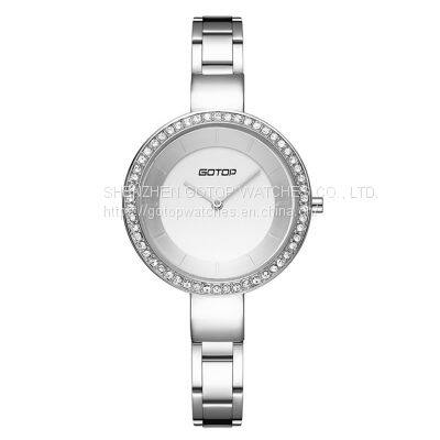 POLISHED SILVER FINISH STAINLESS STEEL WOMEN'S WATCH MANUFACTURER