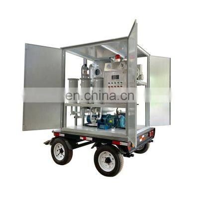 Power plant 6000 L/H vacuum used transformer oil centrifuging machine with container enclosure and cart