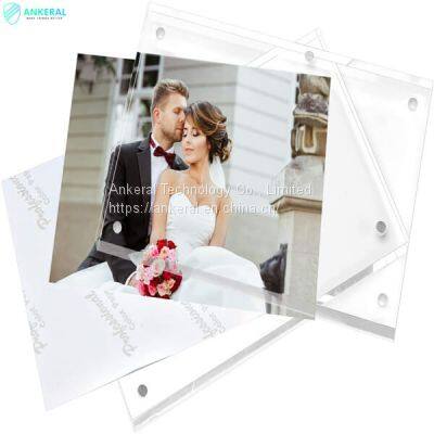 Clear Desktop Display Acrylic Table Picture Frames High Quality 10mm 20mm Thickness Desk Frame photo-3