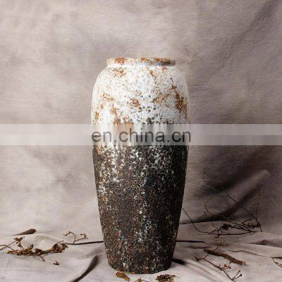 H60cm European-style retro rustic ceramic floor vases mediterranean creative pots