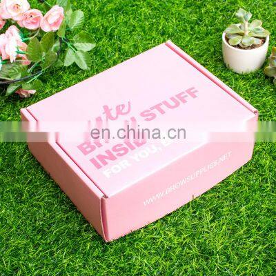 Custom Logo Pink Flat, Gift Pack Caja Clothes Shipping Carton Packaging Paper Folding Mailer Box For Clothing Shoes Underwear/