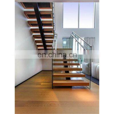 Mild Steel Beam Glass Modern Mono Beam Straight Staircases