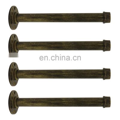 Industrial Iron Pipe Shelf Brackets Custom Floating Shelves Green Hardware  Set of 4 Rustic DIY Shelving Pipe Brackets