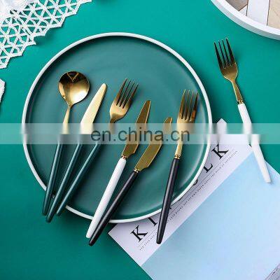 Tableware Professional Large Knife Gold Dining Gift Luxury Stainless Steel Cutlery Travel Set photo-2
