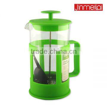 promotion coffee press, glass coffee maker, customize color coffee pot