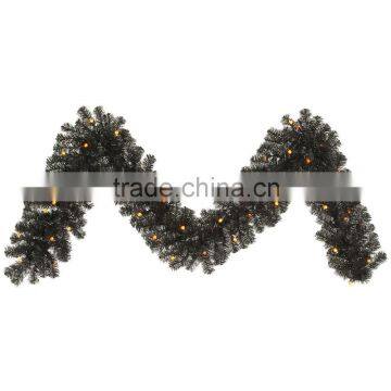 2015 pvc tips pre lit black color garland