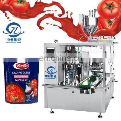 Honey Filling Sauce Rotary Packaging Sealing Fruit Juice Tomato Paste Pouch Liquid Envasadora Doypack Packing Machine