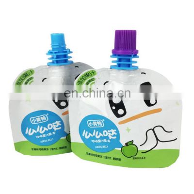 aluminum foil doypack custom small packet stand up milk spout pouch jelly fruit juice packaging bag