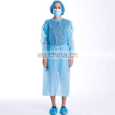 Disposable gown isolation gown with knit cuff