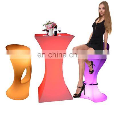 led sofa set /Led Outdoor Rechargeable Modern Waterproof Commercial Bar Furniture Led Cocktail Table and Chair