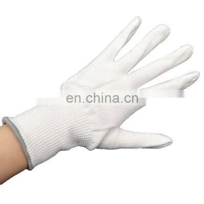 High Quality Custom Cheap Work Durable Nylon Polyester Knitted White Gardening Safety Gloves