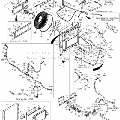 K1005132A COOLER PIPING DL400 Doosan