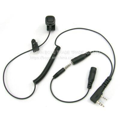 2 Pin (K1 conector) to 3.5MM Adapter with Push-to-Talk Button Compatible with BaoFeng Kenwood to 3.5mm Headsets with in-line Mic