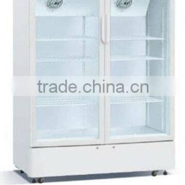 Double door upright showcase,bottle cooler,display cabinet