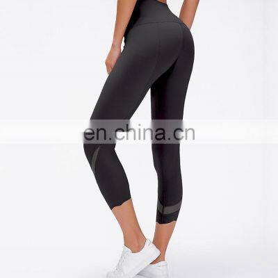 Top Quality Nylon Spandex Nude Feeling Women Yoga Wear Custom 3/4 Length Training Yoga Pants photo-4