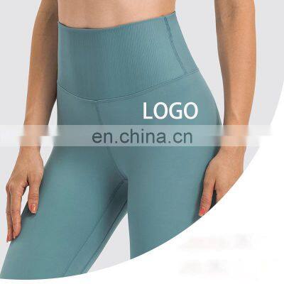 Tiktok Wholesale New Design Ribbed High Waist Yoga Leggings  Fitness Gym Sportswear Training Outdoor Yoga Pants For Women