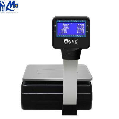 Electronic Barcode Label Printing Scale Double Screen POS System Weighing Scale