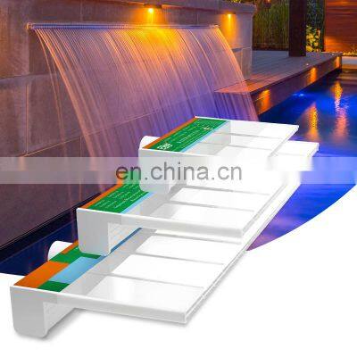 Acrylic Water Blade Curtain Outdoor Swimming Pool Waterfall Water Feature Stainless Steel Fountain Cascade Sheer Descent