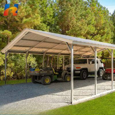 Cheap Prefab Waterproof Carport Steel Structure Mobile Car Garage Steel Structure Garage photo-2