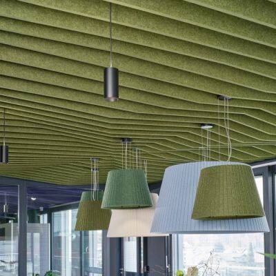 High Density Modern Noise Reduce Fireproof Suspended Pet Felt Ceiling Acoustic Panels for Hotel Meeting Room
