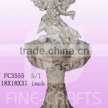 Polyresin angel statue garden floor fountain