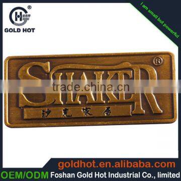 High quality industrial metal labels Accept Paypal adhesive leather label