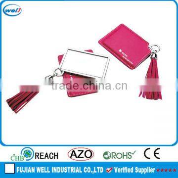 Folding PU leather cosmetic mirror