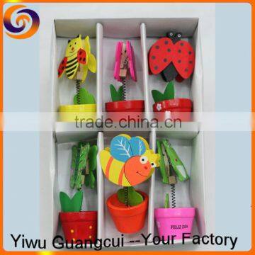 fashion cute animal shape wooden name clip flower pot