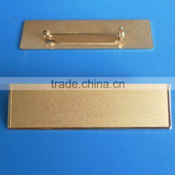 metal gold blank plain rectangular name badges